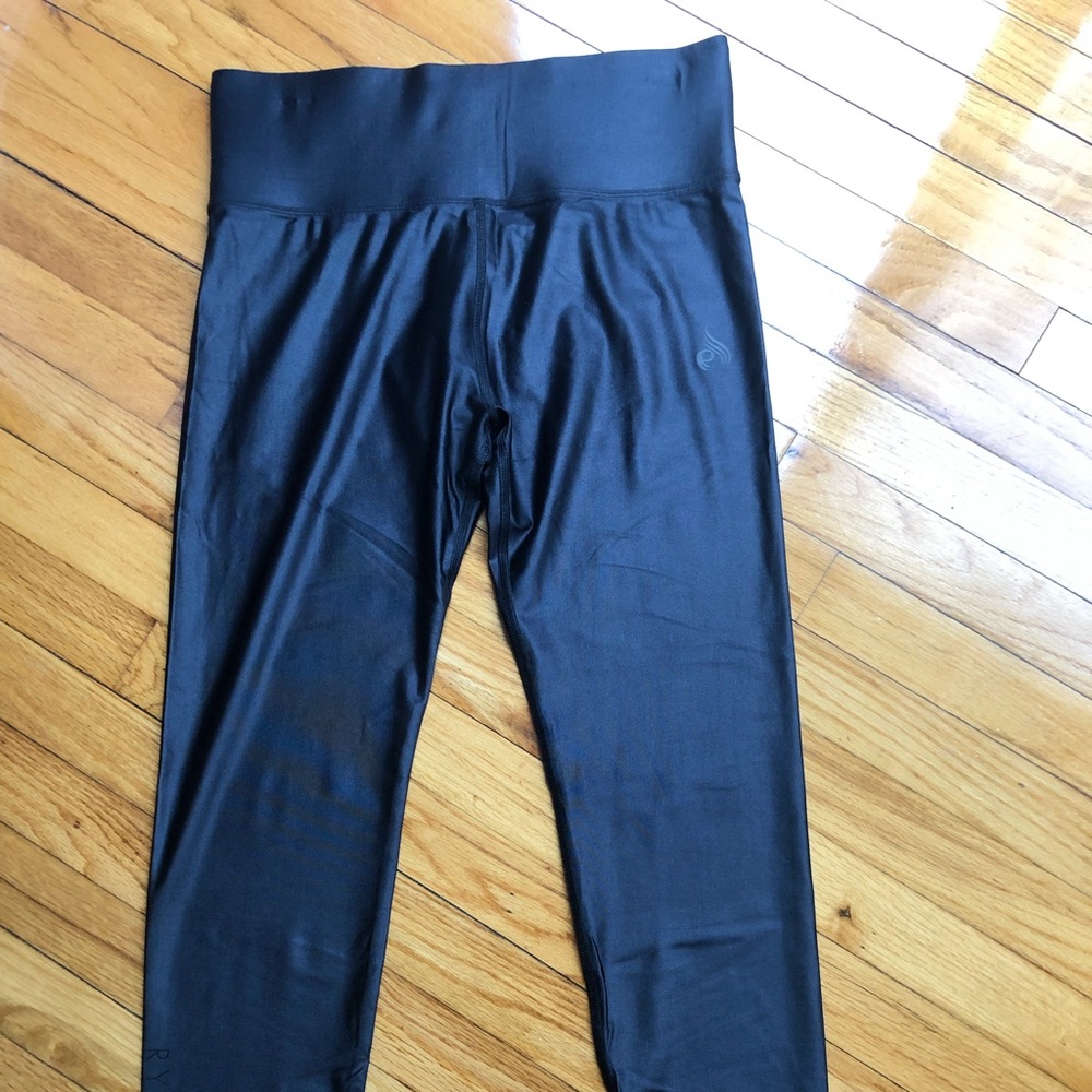 Ryderwear Wet Look High Waisted Leggings, Black/Large